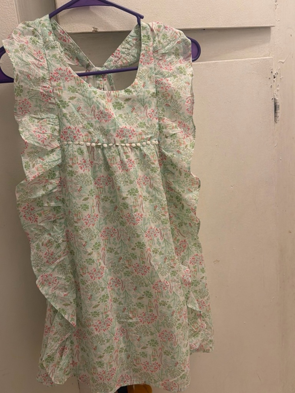 Shabby Chic Mint & Pink Floral Ruffle Nightgown for Girls
